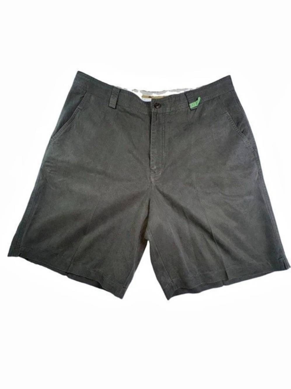 Tommy Bahama Mens Chino Shorts Size 36 Olive Cotton Tencel Casual Flat Front